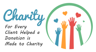 For Every Client Helped a Donation is Made to Charity