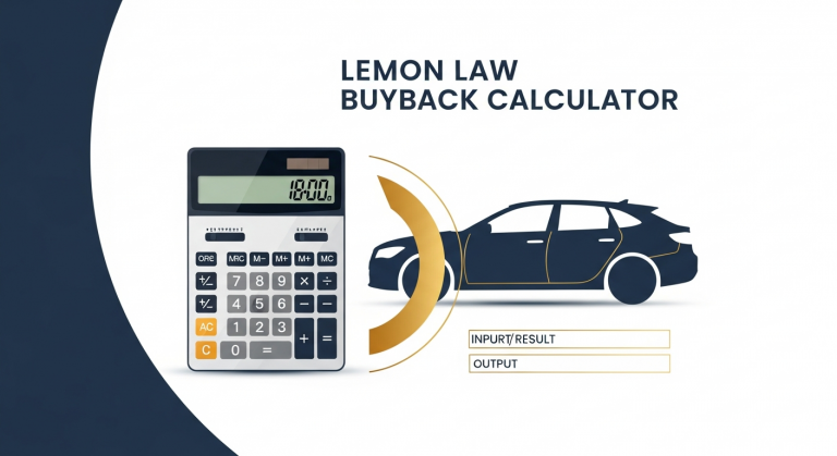 Lemon law buyback calculator showing the formula for calculating vehicle buyback amounts