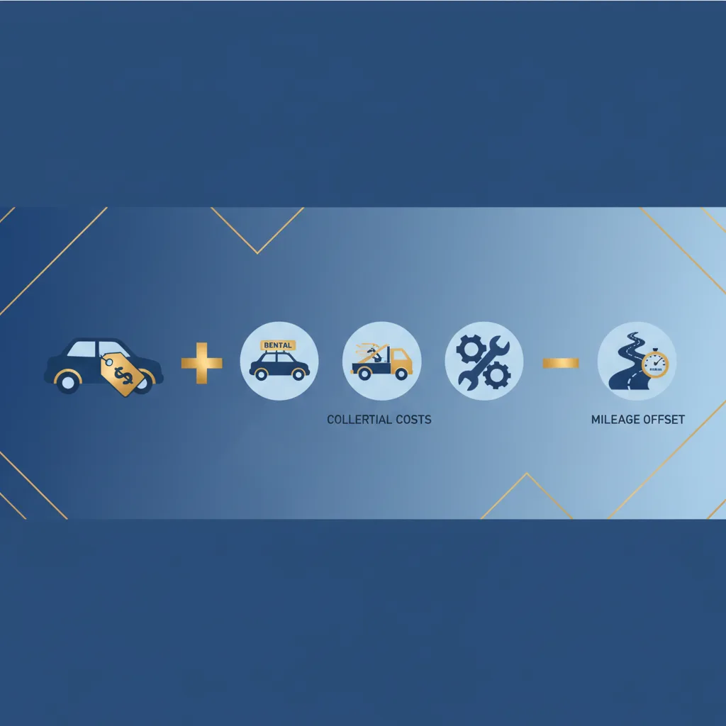 Lemon law buyback formula breakdown showing purchase price plus collateral costs minus mileage offset