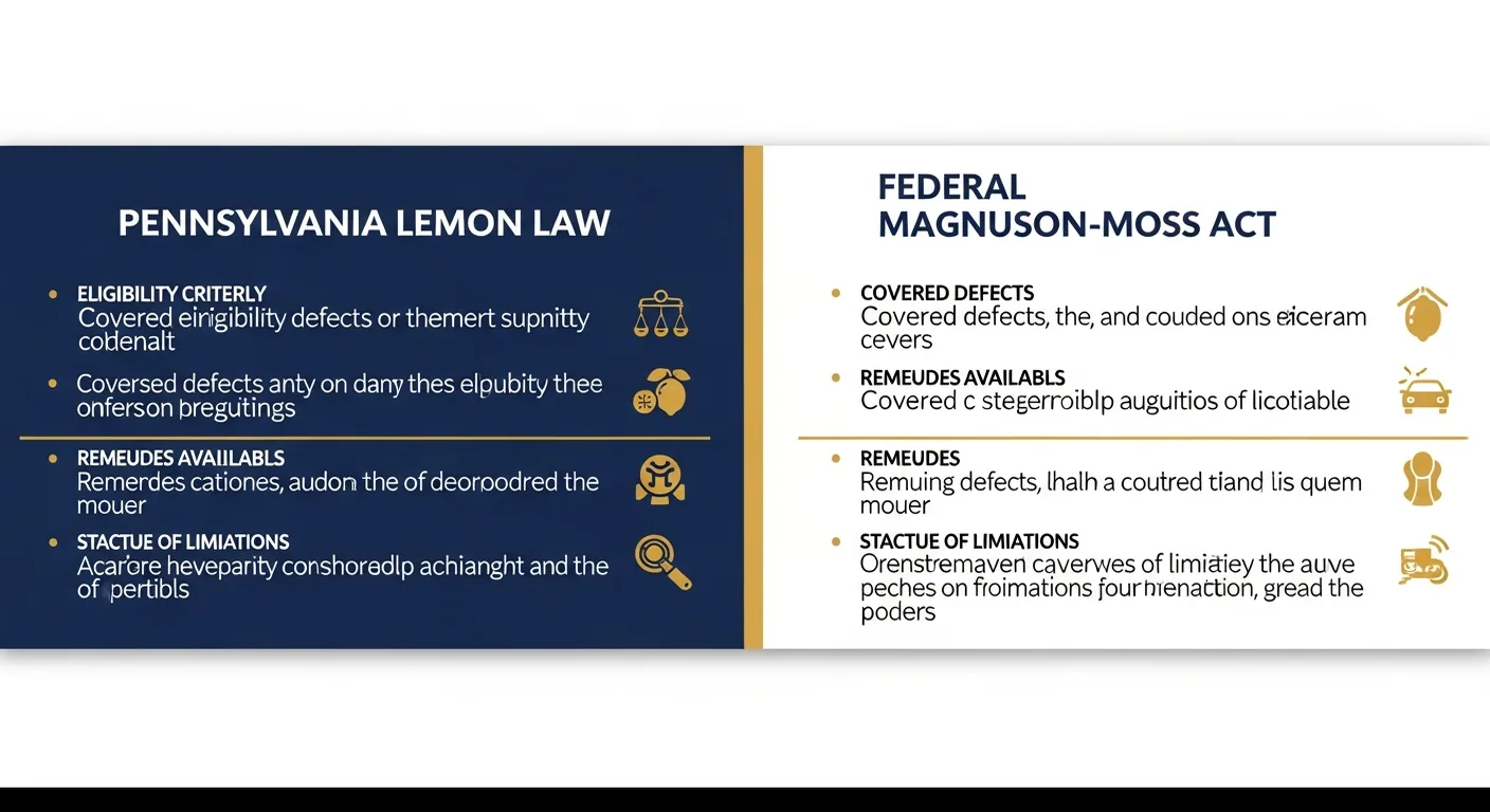 Pennsylvania lemon law vs federal Magnuson-Moss Warranty Act comparison
