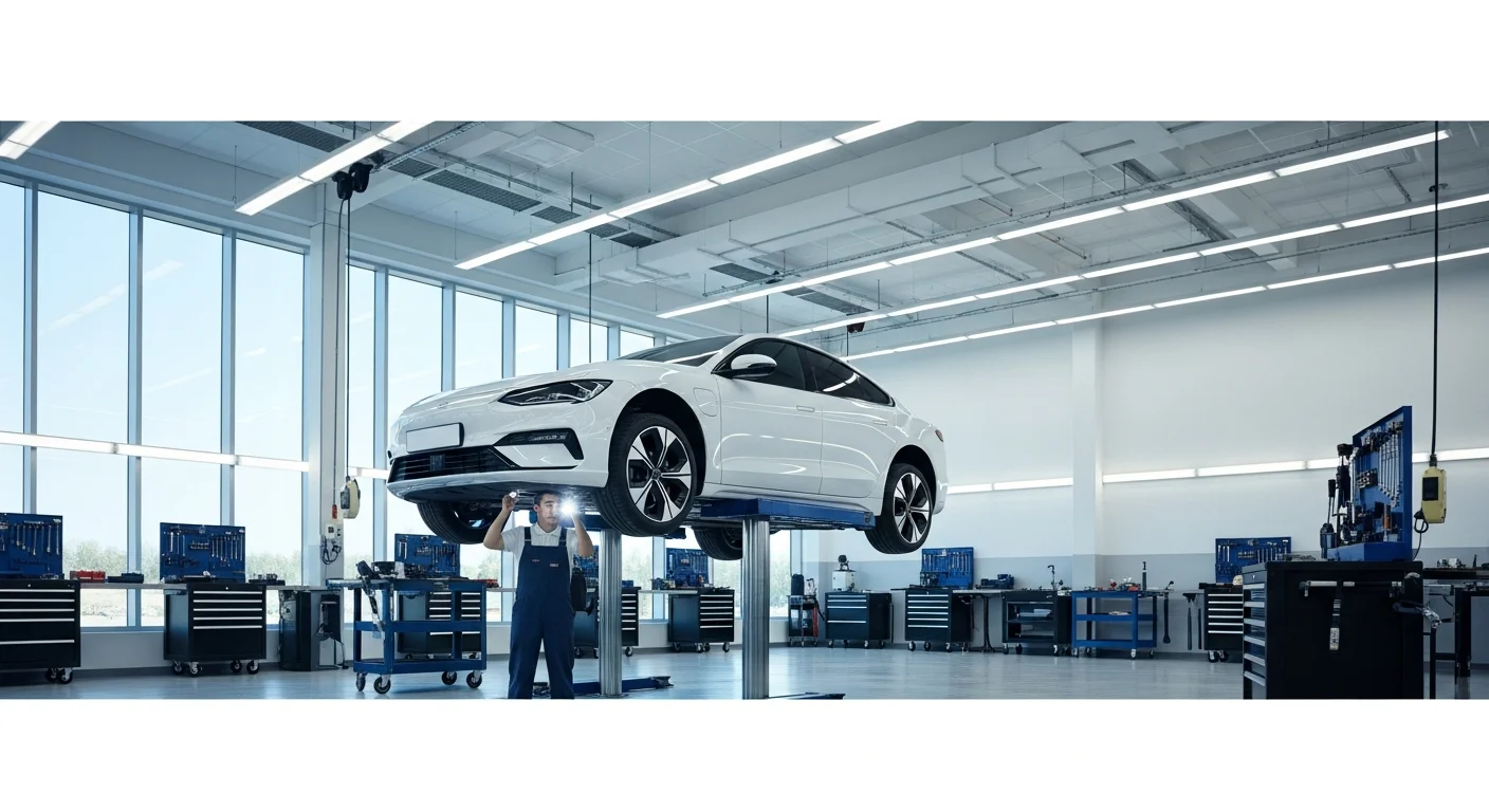 Tesla vehicle at a Service Center for lemon law warranty repair