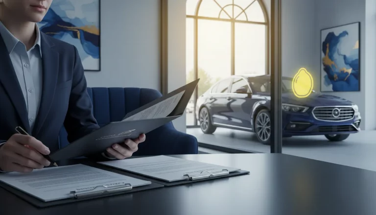 Step-by-step guide to filing an Ohio lemon law claim showing repair documents and a defective vehicle
