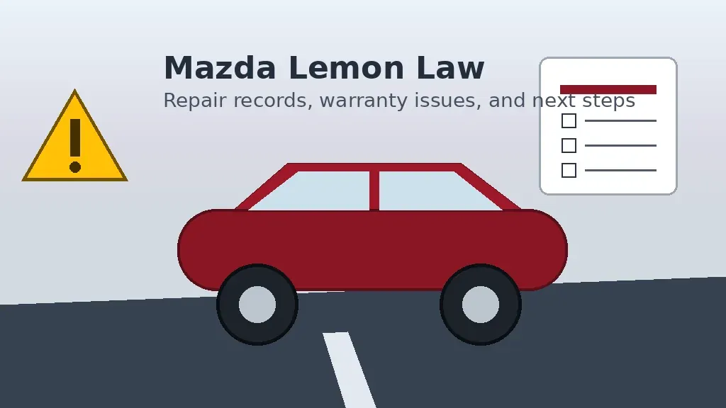 Mazda lemon law guide with defective vehicle and repair records