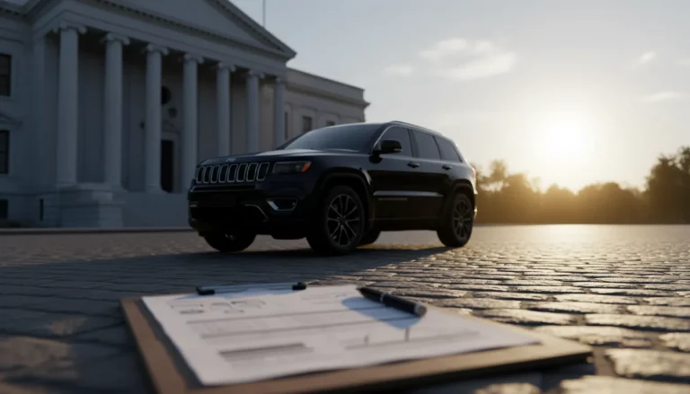 Jeep lemon law repair records outside a courthouse